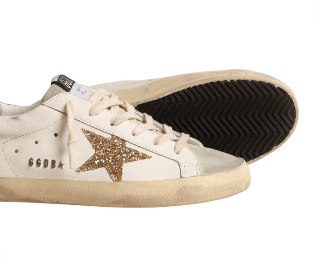 Golden Goose Super-Star - White Ice Gray Gold Glitter