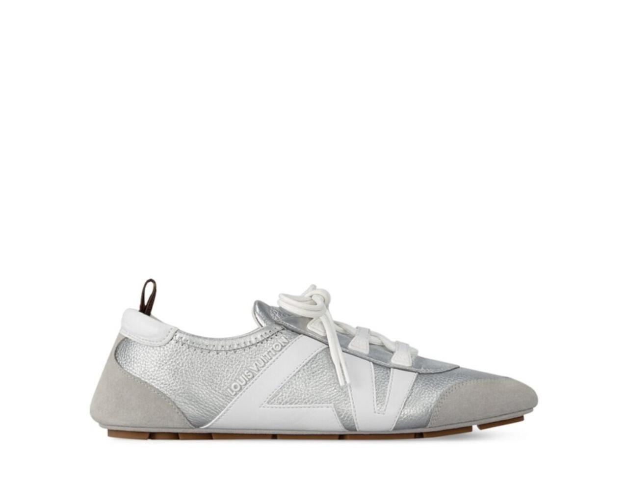 Louis Vuitton LV Sneakerina Metallic Grained Silver