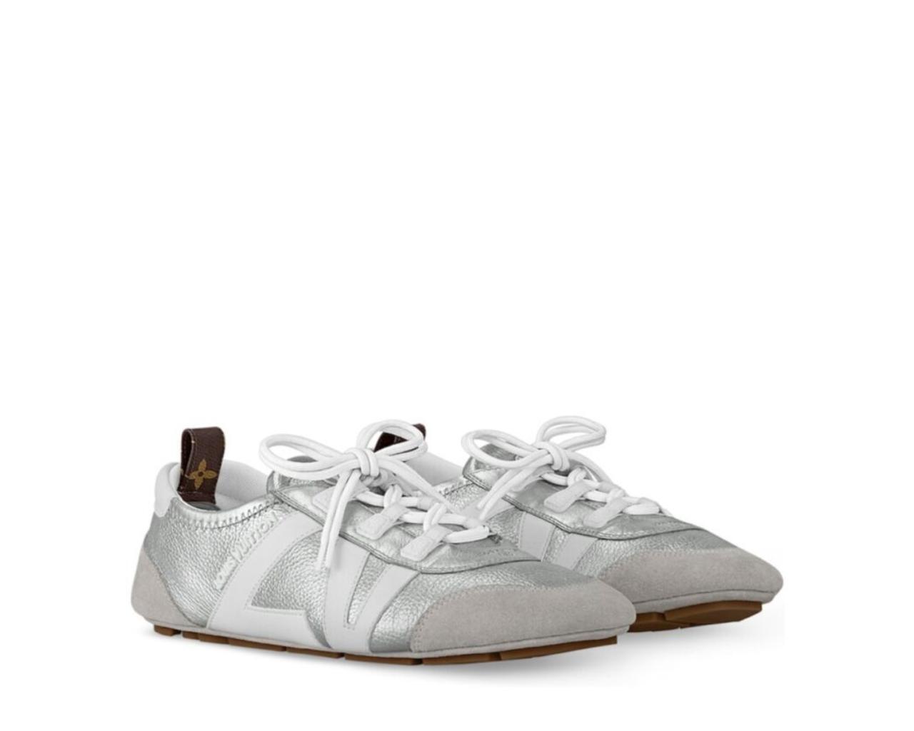 Louis Vuitton LV Sneakerina Metallic Grained Silver