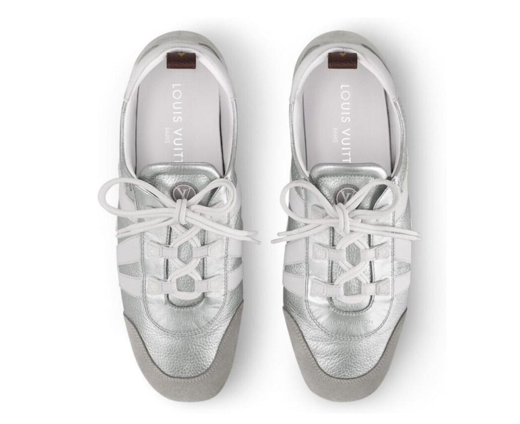 Louis Vuitton LV Sneakerina Metallic Grained Silver